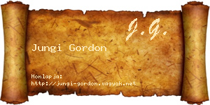 Jungi Gordon névjegykártya